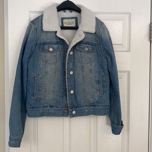 Ashley Vintage Charm Sherpa Lined Denim Jacket - image 1